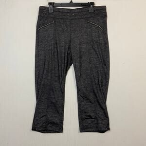 Athleta MidRise Black Heather Metro Quest Capri Gym Yoga Fitness Pant Size Large
